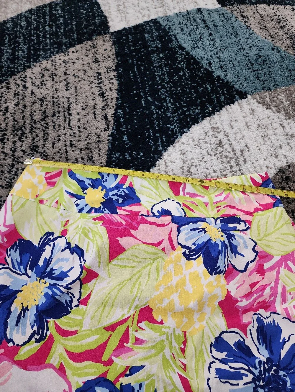 Rafaella Floral Pull-On Skirt Skort Large Stretch Lined Shorts Tropical Preppy